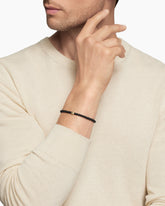 Spiritual Beads Evil Eye Bracelet with Black Onyx, Sapphire and 18K Yellow Gold, 4mm